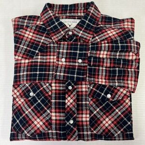 Cactus Man Long Sleeve Plaid Flannel Shirt Size Medium